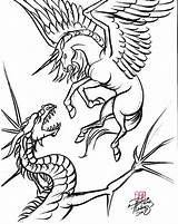 Unicorn Dragons sketch template
