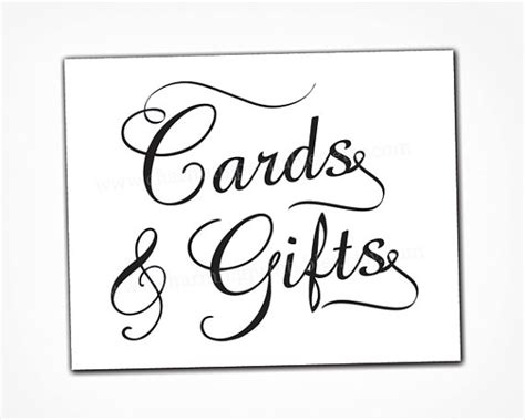 words cards  gifts written  black ink   white card