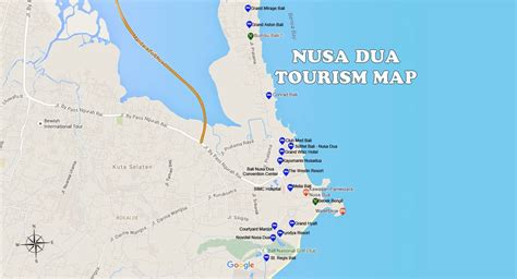 Nusa Dua Map Bali Tourism Maps Bali Travel Guides