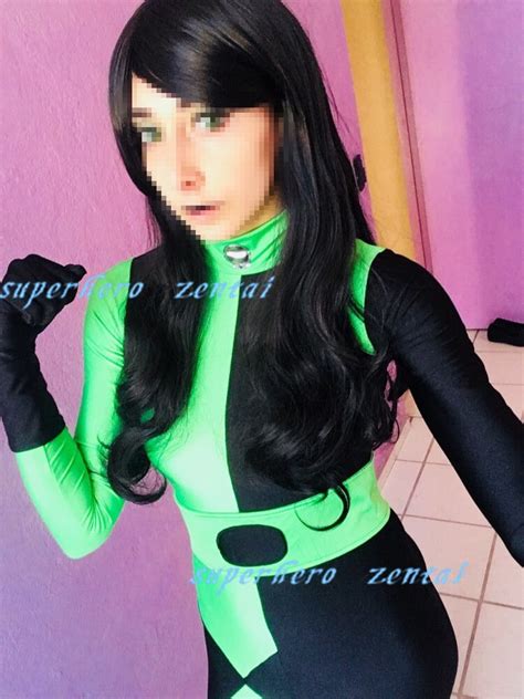 Kim Possible Shego Costume Movie Women Superhero Cosplay Catsuit