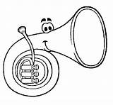 Corno Trompa Trompeta Horn Trompe Corneta Dibuixos Portafortuna Colorier Stampare Dibuix Acolore Coloringcrew Coloritou sketch template