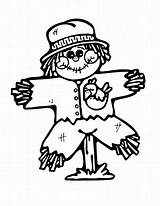 Scarecrow Coloring Pages Pumpkin Face Sheets Thanksgiving sketch template