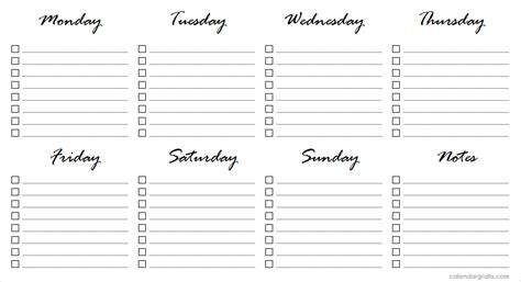 list template printable  weekly   planner notebook