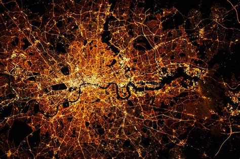 london city lights map  night satellite view aerial view  london global  sponsored