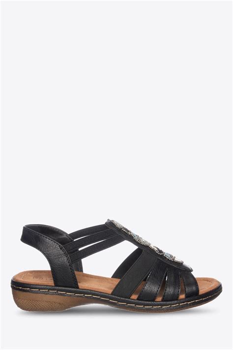 comfort sandalen ladyflex zwart   bristol