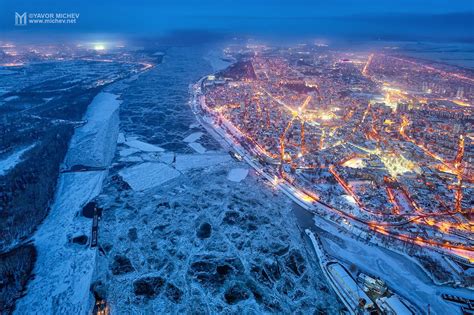 fotografia aerea fotografia noche de invierno