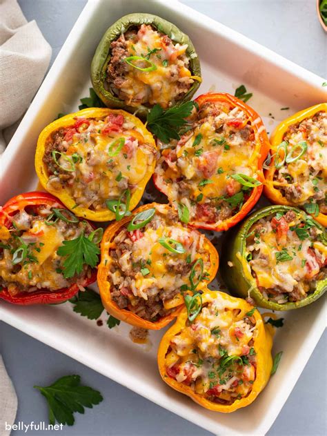 stuffed bell peppers easy recipe belly full