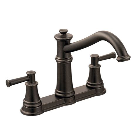 moen belfield oil rubbed bronze  handle deck mount  arc kitchen faucet  lowescom