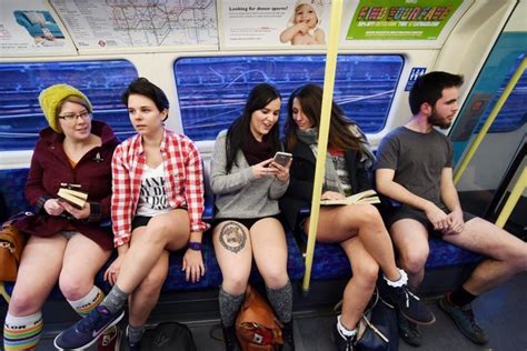 No Trousers Tube Ride Londoners Mind The Gap As Brave Passengers Drop