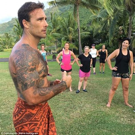 commando steve goes shirtless in a sarong in tahiti daily mail online