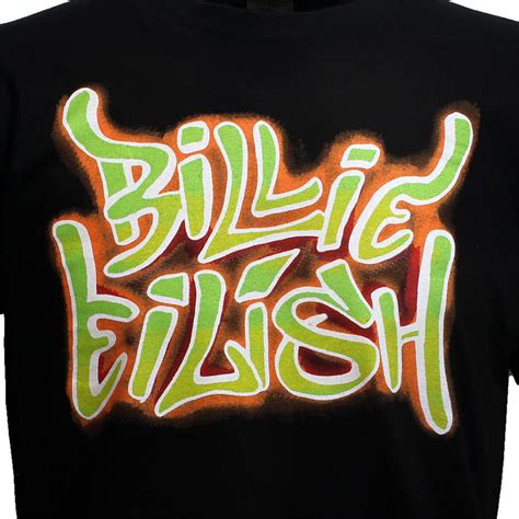 billie eilish neon graffiti  shirt zwart popmerchcom
