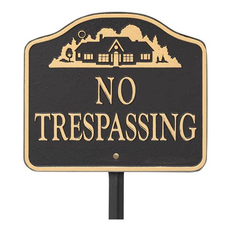 trespassing sign wall  lawn mounting