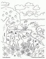 Creation Coloring Pages Bible God Story Children Kids Crafts Created Eden Garden Sheet Sheets School Sunday Printable Beginning Clipart Gods sketch template
