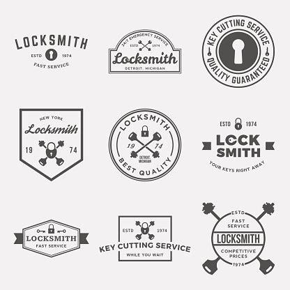 vector set  locksmith labels badges  design elements stock illustration  image