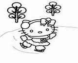 Coloring Kitty Hello Printable Pages Book Skating sketch template