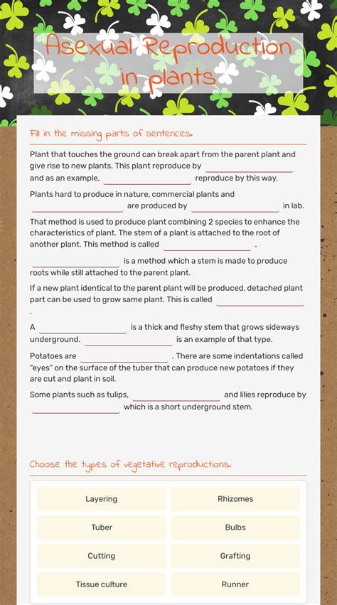 asexual reproduction in plants interactive worksheet by gamze soysal