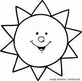 Sun Coloring Pages Printable Kids Preschool Cut sketch template
