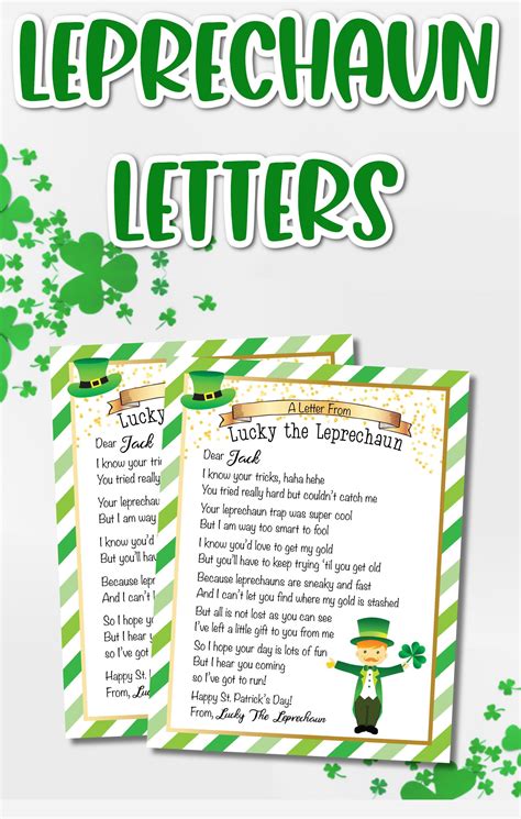 customizable leprechaun letter st patricks day letter etsy
