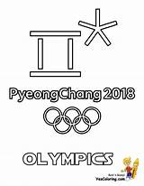 Olympics Coloring Winter Pages Logo Olympic Pyeongchang Printable Choose Board Flag Color Print sketch template