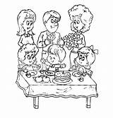 Table Coloring Dining Pages Family Periodic Joint Getcolorings Around Celeb Getdrawings Click sketch template