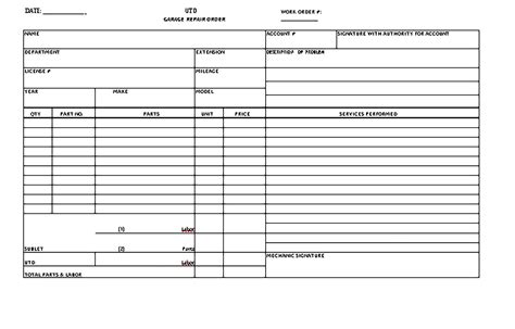 printable mechanic invoice template