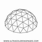 Dome Geodesic Colorare Cupola Esagono Geodetica Ultracoloringpages sketch template