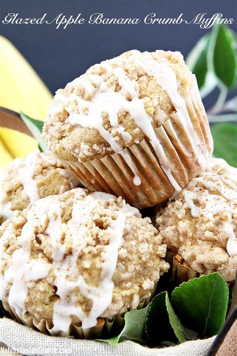 Moist Apple Cinnamon Muffins With Crumb Topping And Glaze Recipe