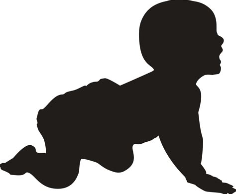 silhouette baby crawling royalty  stock illustration