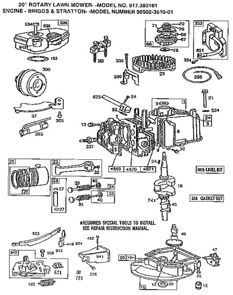 diagram lawn mower engine