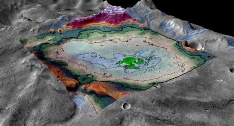 restant van een van de laatste meren op mars gevonden