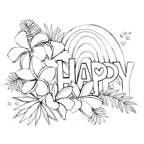happy  coloring page lauren roth art
