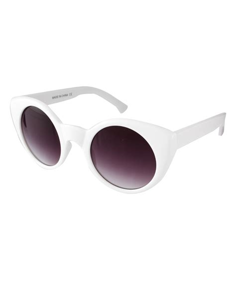 Asos Kitten Cat Eye Sunglasses In White For Men Lyst