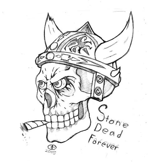 viking skull tat  nemesisenforcer  deviantart
