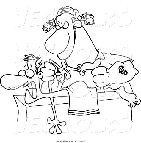 Vector Of A Cartoon Rough Female Massage Therapist