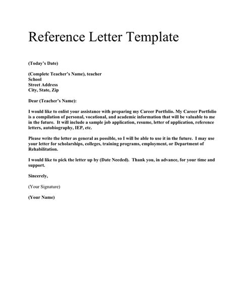 reference letter template  word   formats