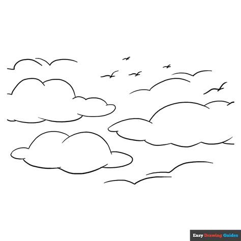 sky coloring page easy drawing guides