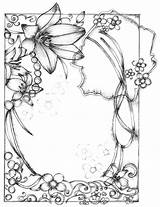 Border Drawing Flower Pen Clip Frames Vector Sketch Easy Clipart Designs Saree Sketchy Style Paisley Getdrawings Cliparts Projects Transparent Library sketch template