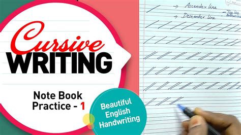 cursive writing writing note book practice  cursive writing