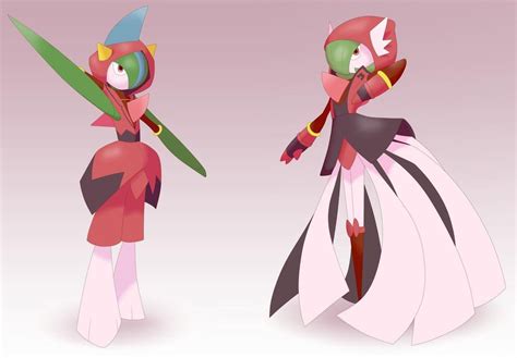 gallade and gardevoir in team magma outfits pokémon pokemon