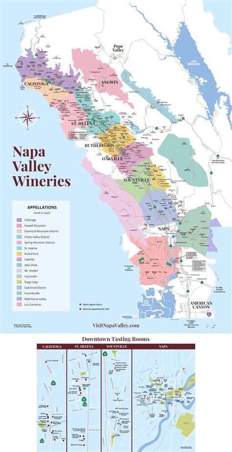 napa valley winery map plan  wine tasting vacation