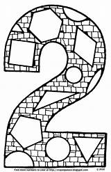 Mosaic Two Numbers Number Shapes Inside Many Find sketch template