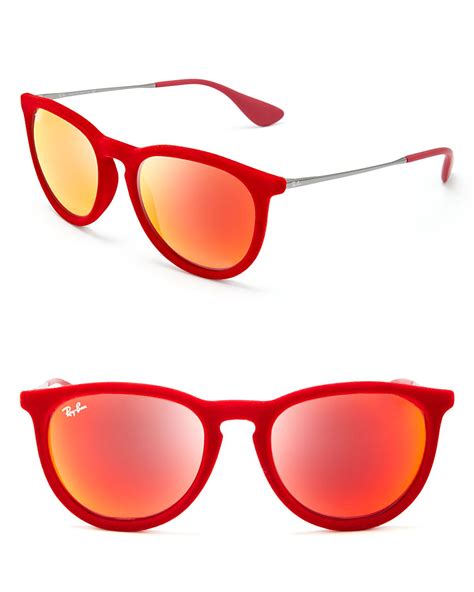 lyst ray ban velvet round keyhole sunglasses in red for men