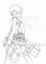 Mikasa Titan Lineart Kyojin Shingeki Img11 sketch template