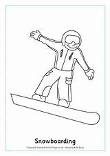 Colouring Snowboarding Olympic Snowboard Slalom Snowboarder Activityvillage sketch template