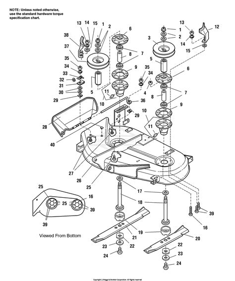 simplicity   mower deck parts diagram   mower deck housing arbors blades