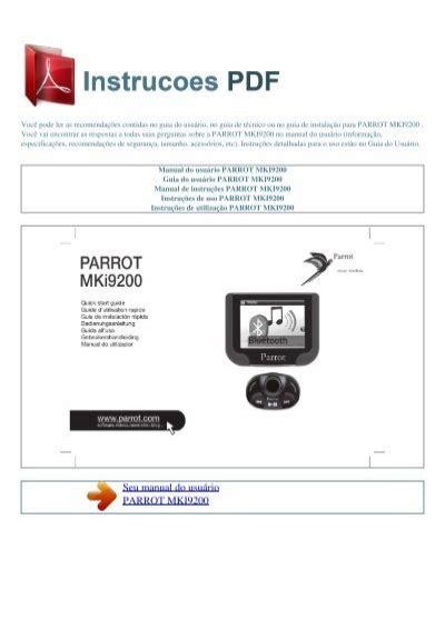 manual  usuario parrot mki instrucoes