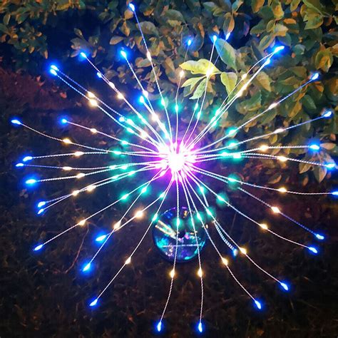solarek pcs solar starburst lights  leds firework solar garden