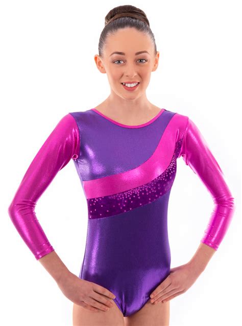 Jazmin In Pink And Purple Long Sleeved Gymnastics Leotard Velocity