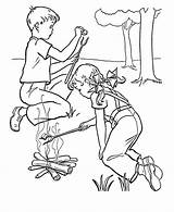Coloring4free Camping Coloring Pages Activity Roasting Marshmallows Related Posts sketch template