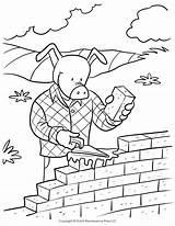 Coloring Pages Brick Wall Pigs Little Three Road Hospital Printable House Pig Printables Story Off Traffic Signs Getcolorings Getdrawings Lego sketch template